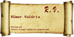 Römer Valéria névjegykártya